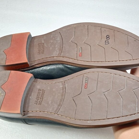 Johnston & Murphy Black Sheepskin Split-Toe Oxford Shoes J&M Flex Soles Mens 13 - Picture 2 of 16